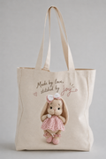 Joy Tote Bag - Signature Crochet Collection Luxury Canvas Tote Bag - Made by love, stitched by joy