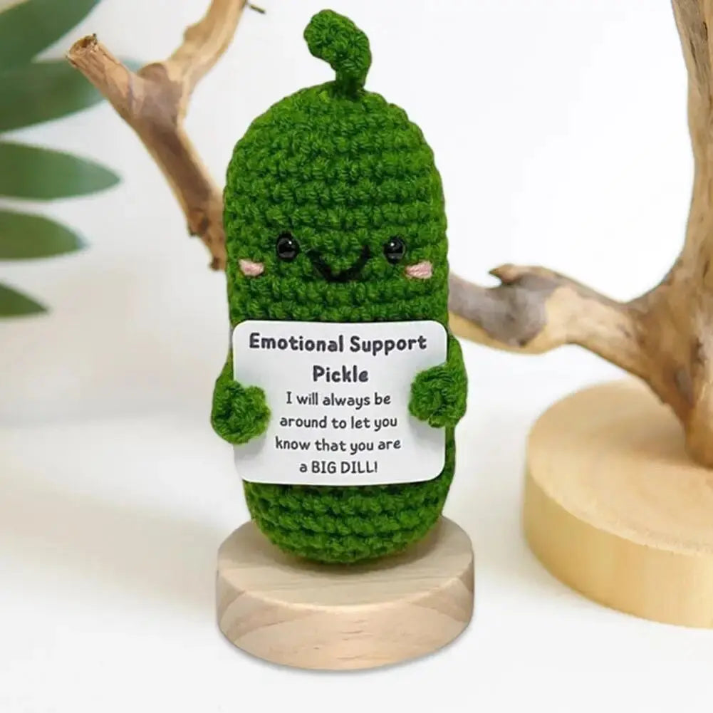 Handmade Crochet Emotional Support Pickle Joy Gift London