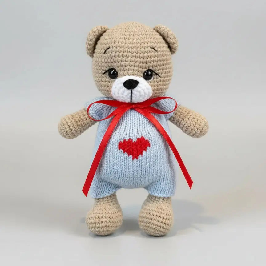 Joy Bear Toy – Handmade Crochet Teddy with Changeable Outfit  Joy Gift London