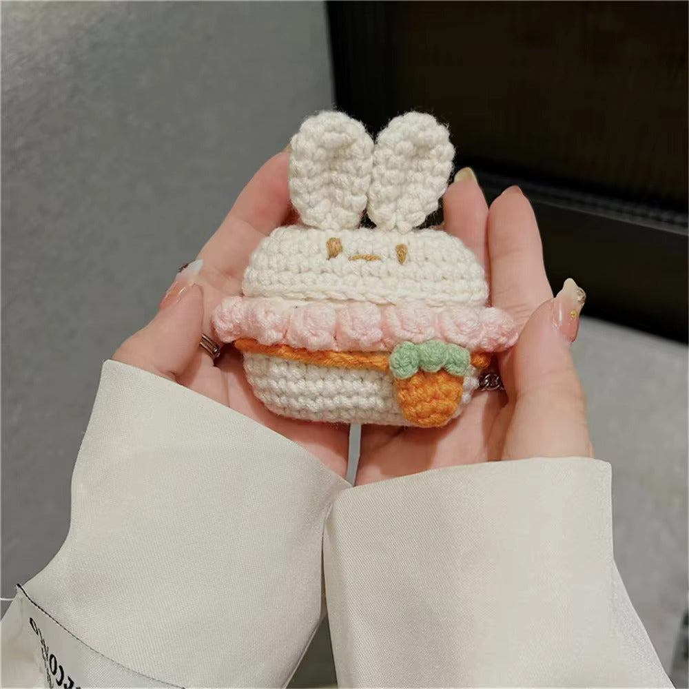 Cute Crochet Rabbit Earphone Protective Case For Apple Airpods