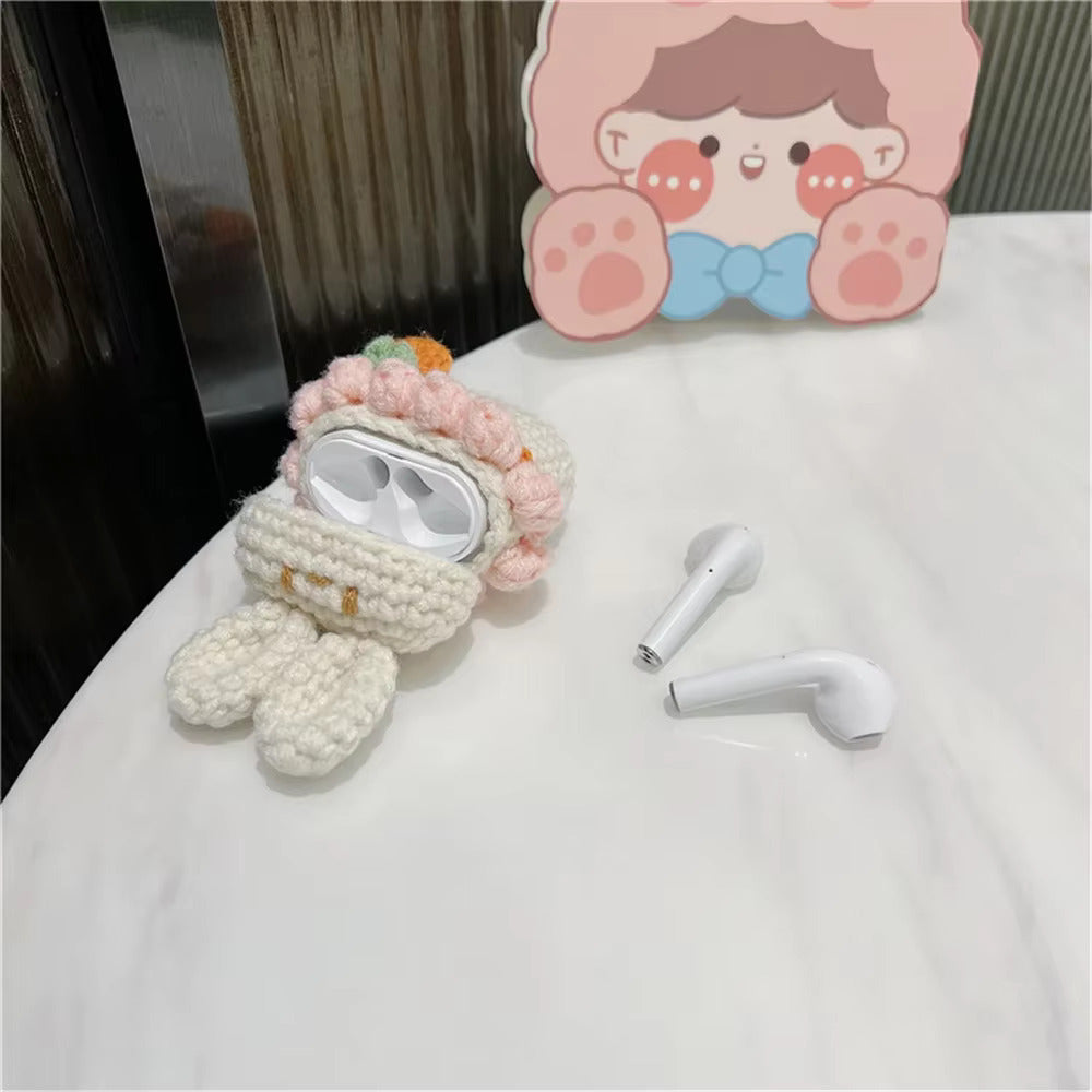 Cute Crochet Rabbit Earphone Protective Case For Apple Airpods