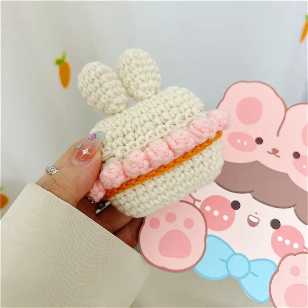 Cute Crochet Rabbit Earphone Protective Case For Apple Airpods