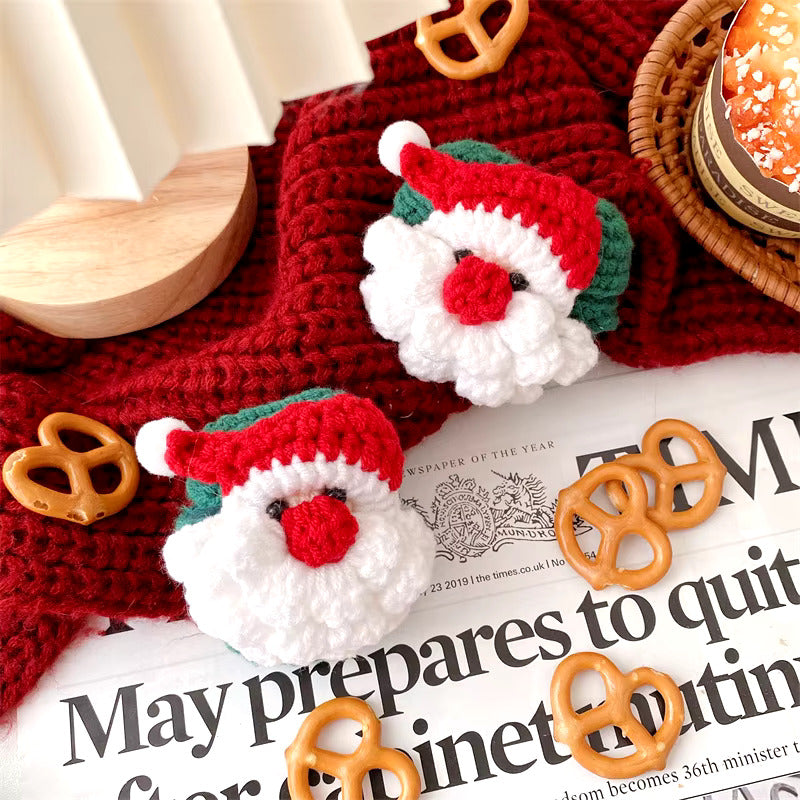 Cute Crochet Santa Earphone Protective Case For Apple Airpods