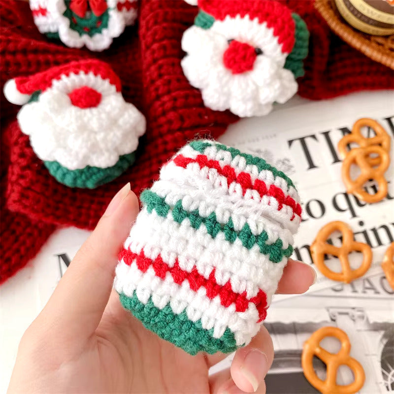 Cute Crochet Santa Earphone Protective Case For Apple Airpods