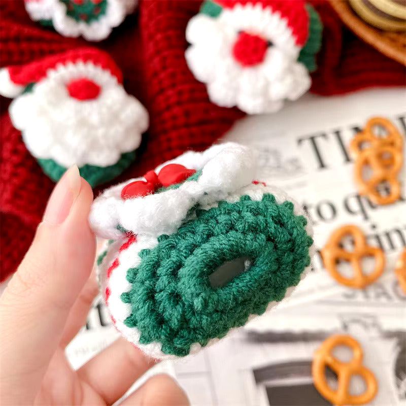 Cute Crochet Santa Earphone Protective Case For Apple Airpods