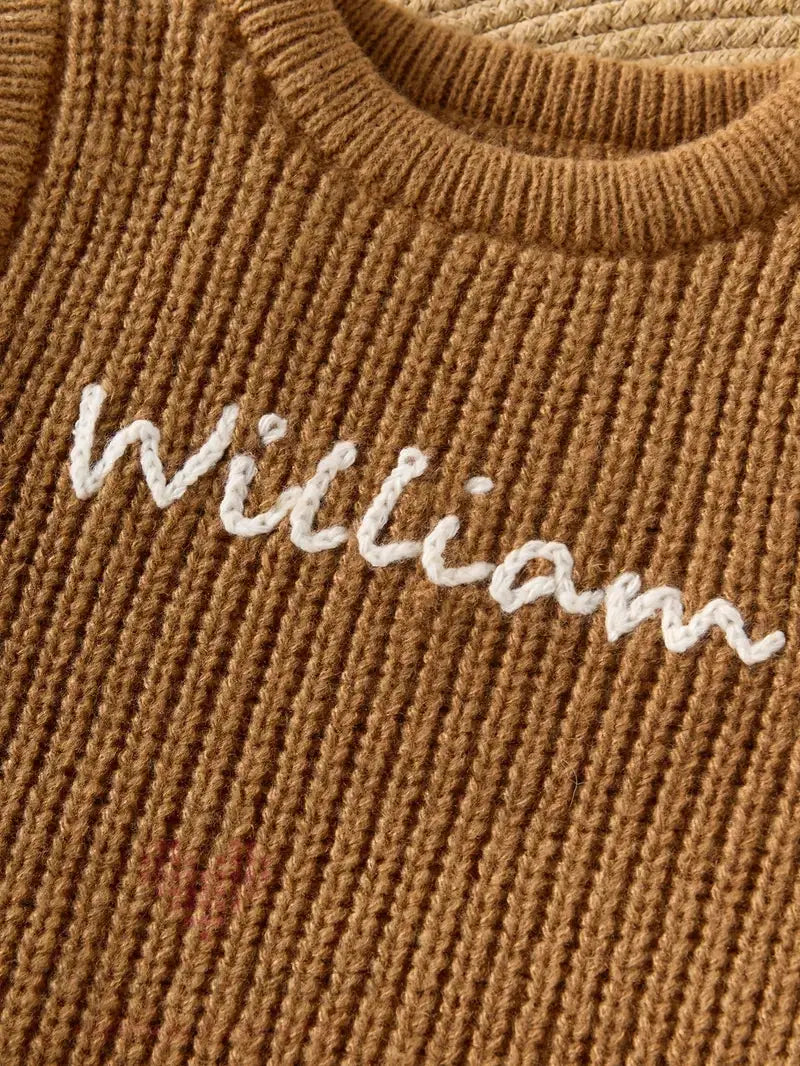 Personalised Kids' Embroidered Sleeveless Sweater Joy Gift London