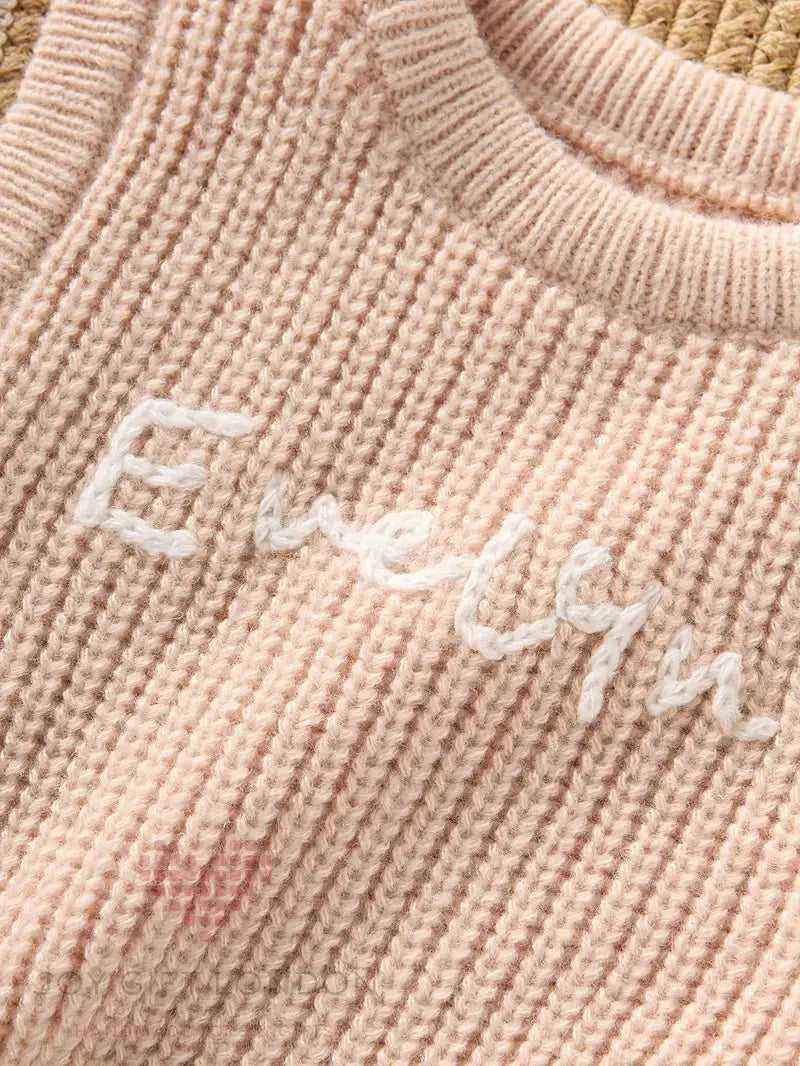 Personalised Kids' Embroidered Sleeveless Sweater Joy Gift London