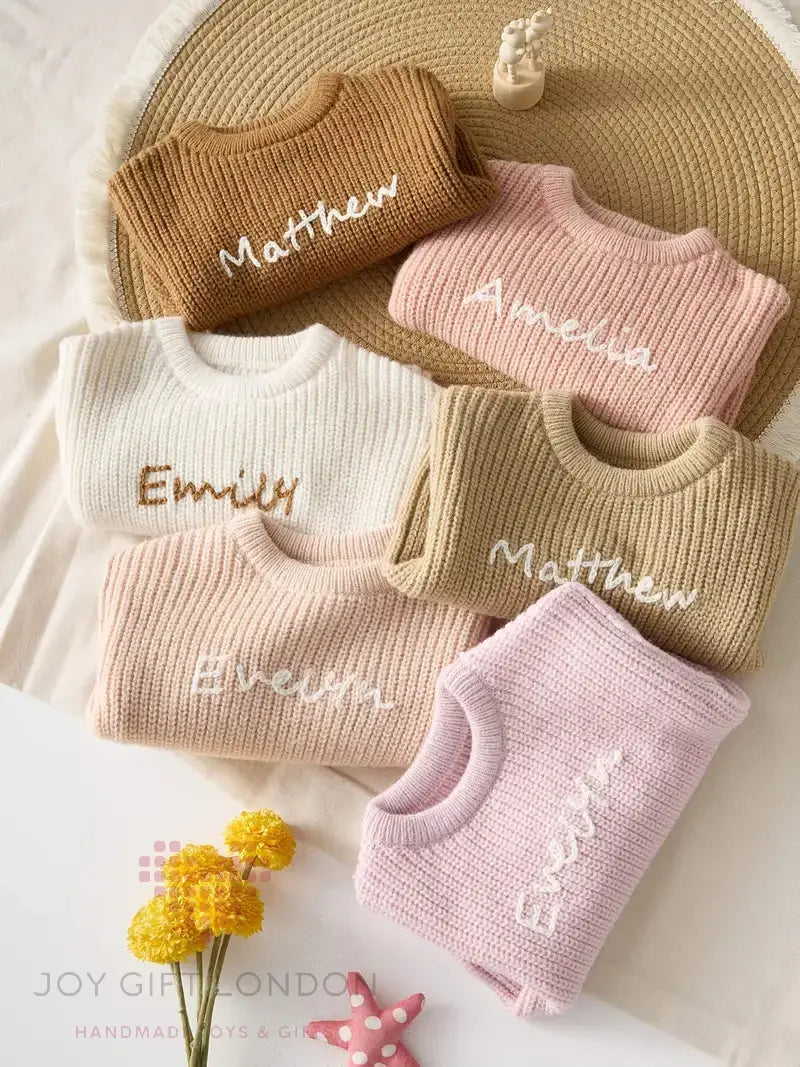 Personalised Kids' Embroidered Sweater Joy Gift London