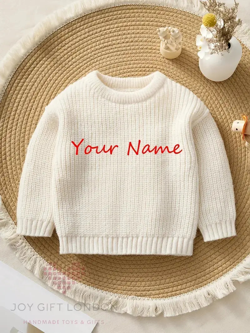 Personalised Kids' Embroidered Sweater Joy Gift London