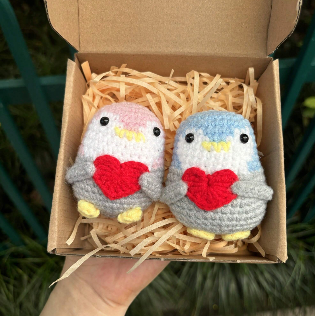 Crochet Positive Penguins With Hearts