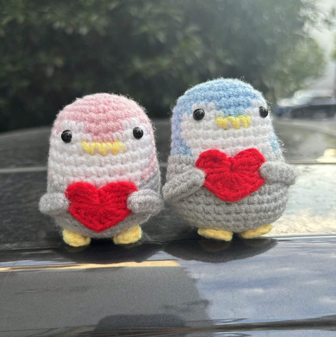 Crochet Positive Penguins With Hearts Joy Gift London