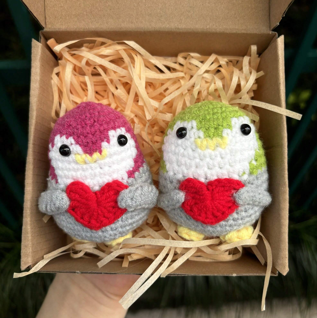 Crochet Positive Penguins With Hearts Joy Gift London