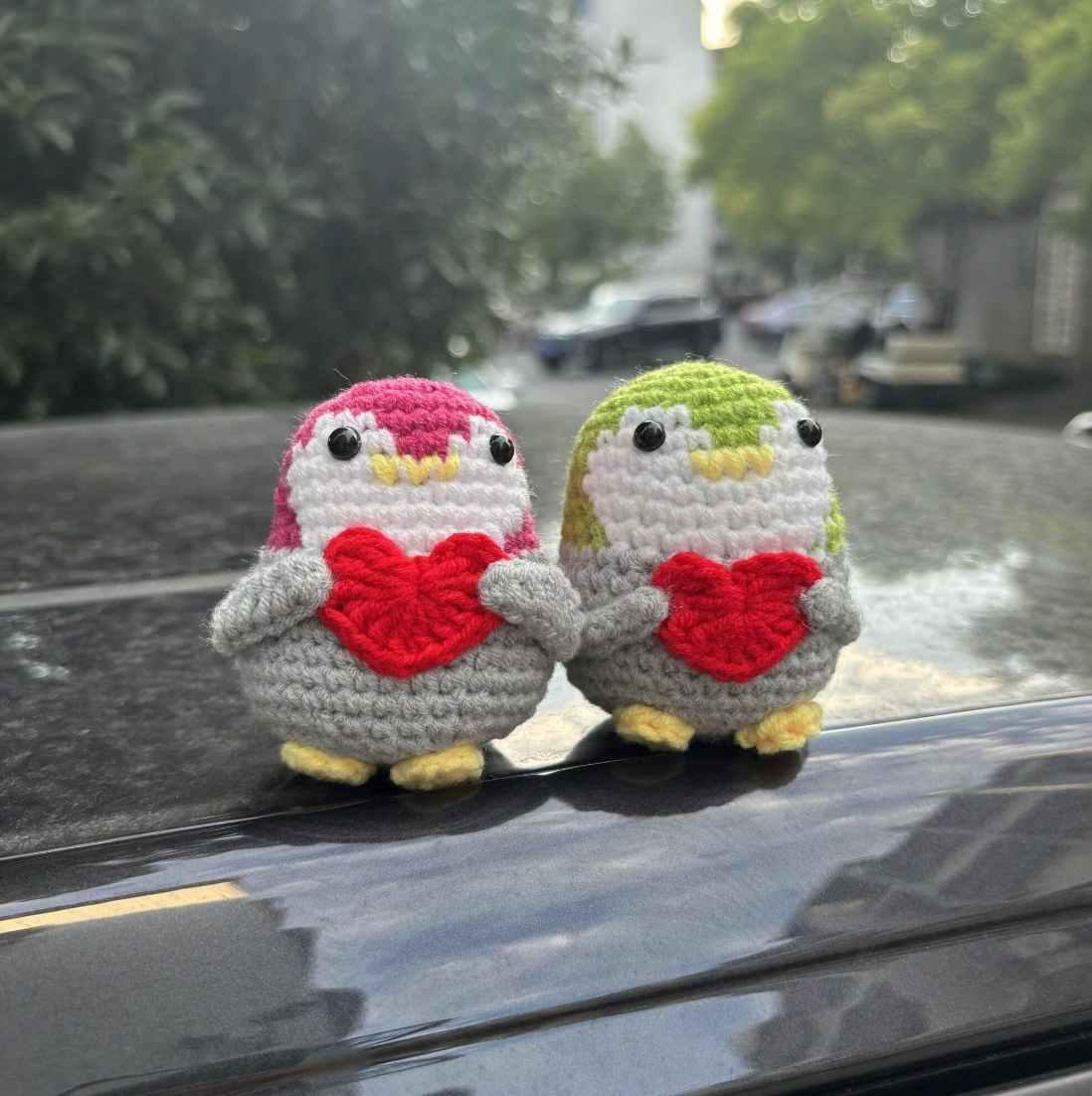 Crochet Positive Penguins With Hearts Joy Gift London