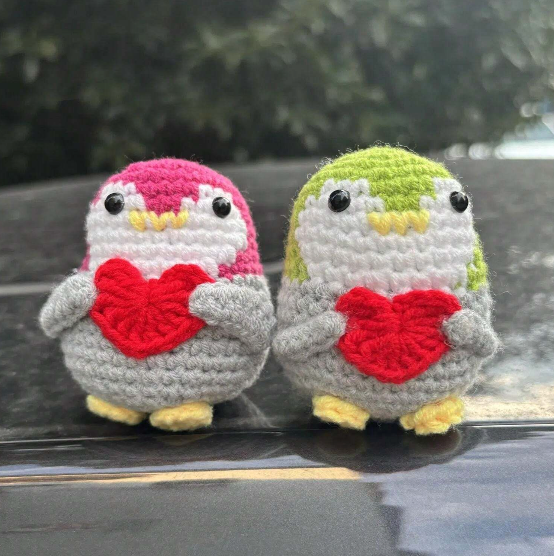 Crochet Positive Penguins With Hearts Joy Gift London