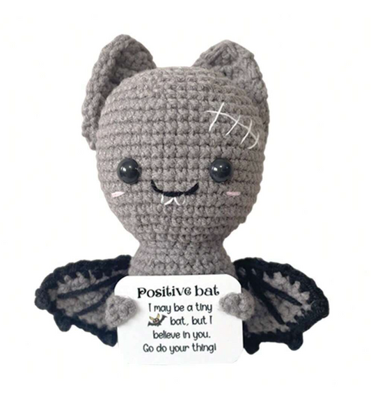 Handmade Knitted Possitive Bat Joy Gift London