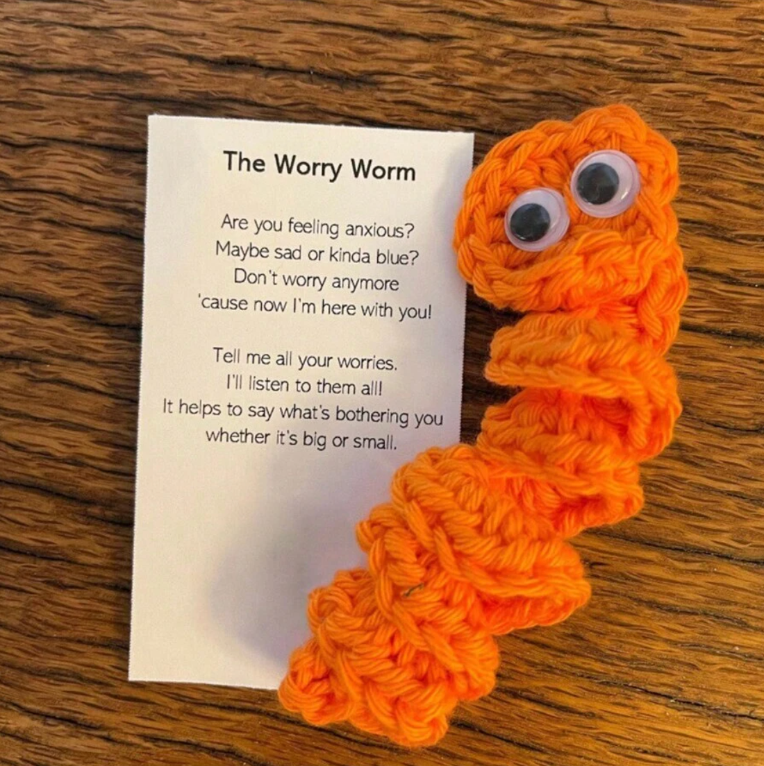 Handmade Positive Worry Worms Joy Gift London