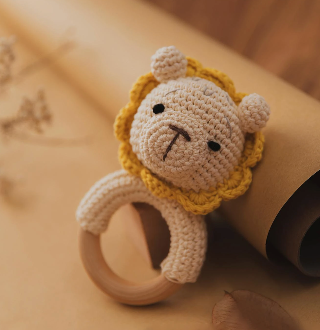 Crochet Lion Rattle Toy