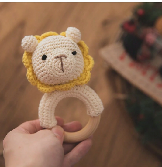 Crochet Lion Rattle Toy