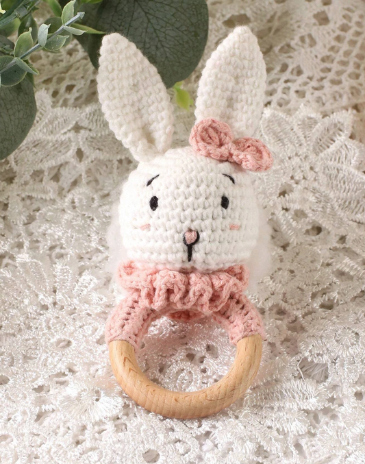 Crochet Rabbit Rattle Toy