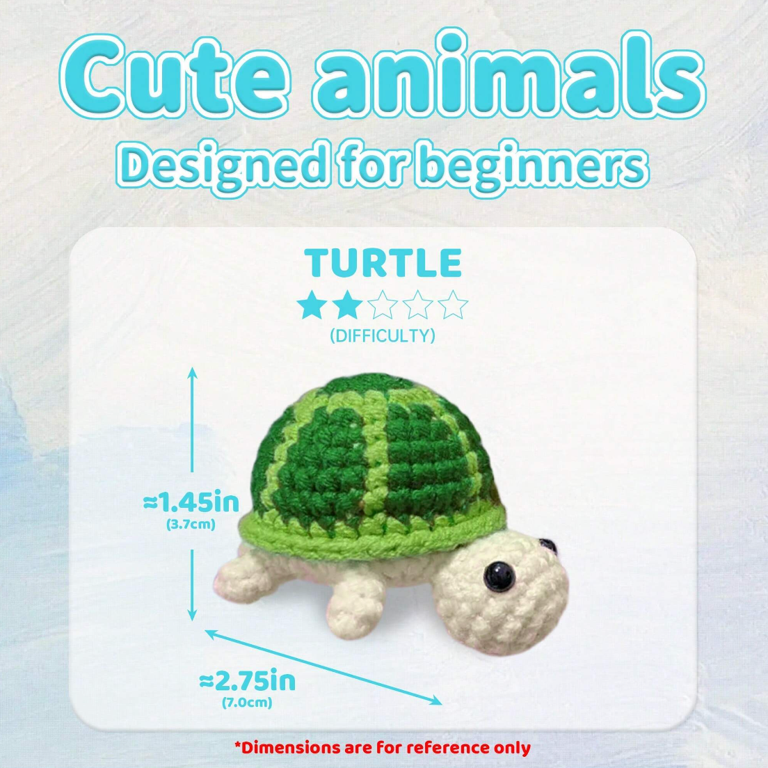 Crochet Amigurumi Kit Turtle for Beginners