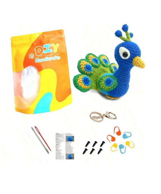 Crochet Amigurumi Kit Peacock for Beginners