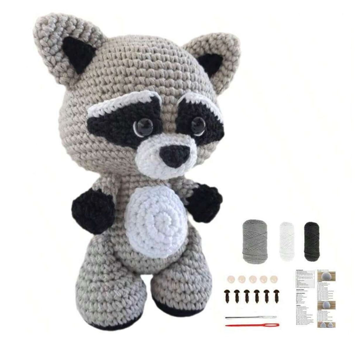 Crochet Amigurumi Kit Raccoon for Beginners