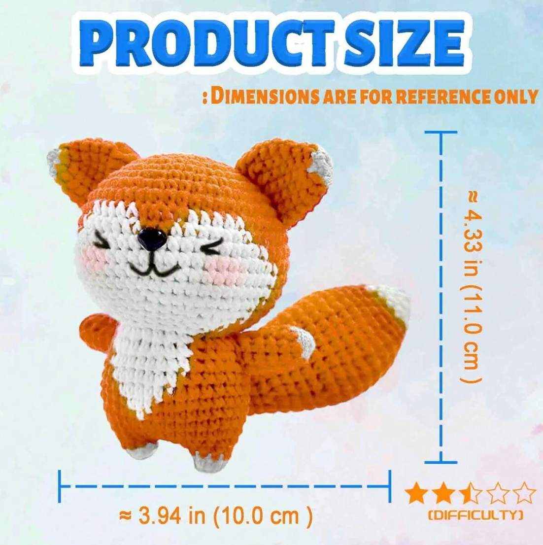 Crochet Amigurumi Kit Fox for Beginners