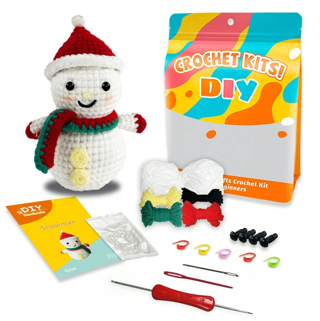 Crochet Amigurumi Kit Snowman for Beginners