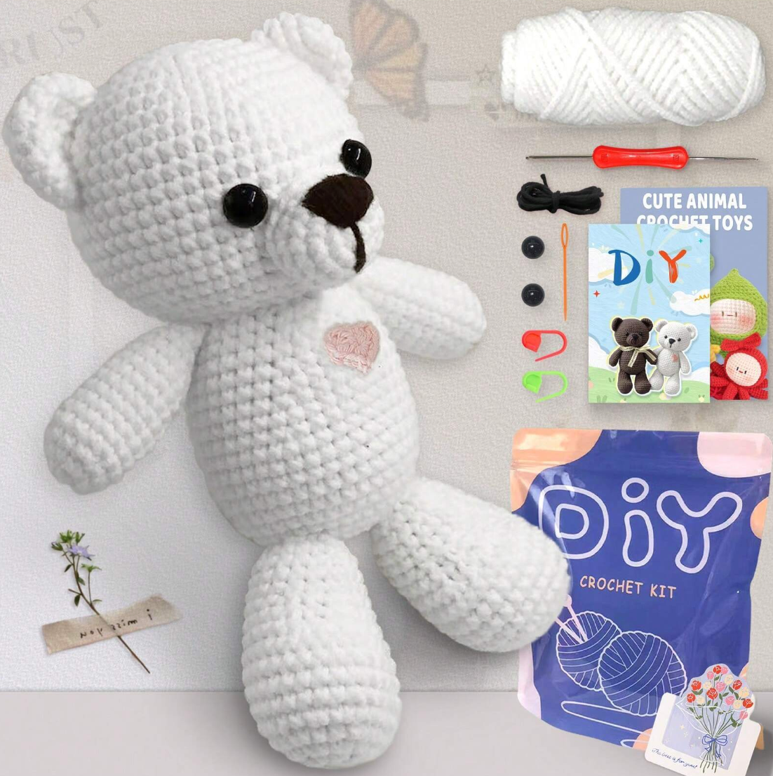 Crochet Amigurumi Kit Teddy Bear for Beginners