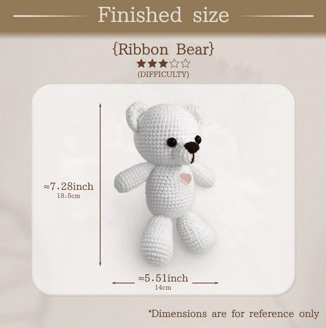 Crochet Amigurumi Kit Teddy Bear for Beginners