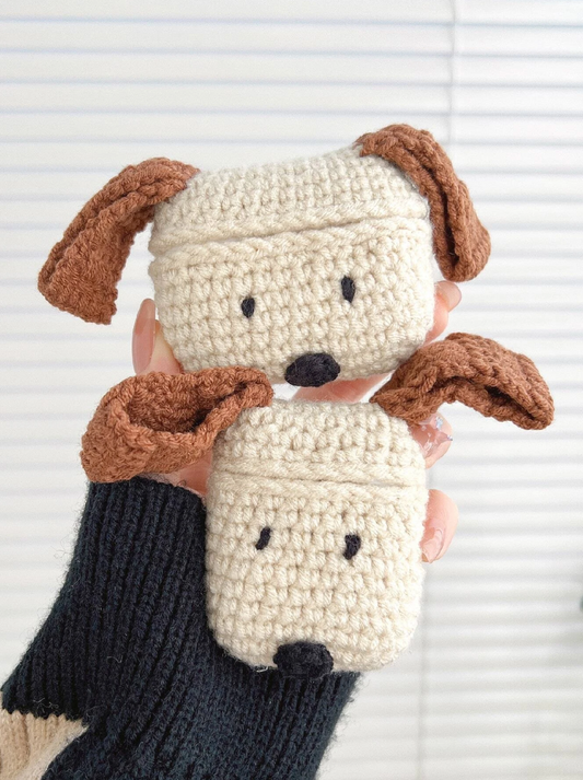 Cute Crochet Dog Earphone Protective Case For Apple Airpods