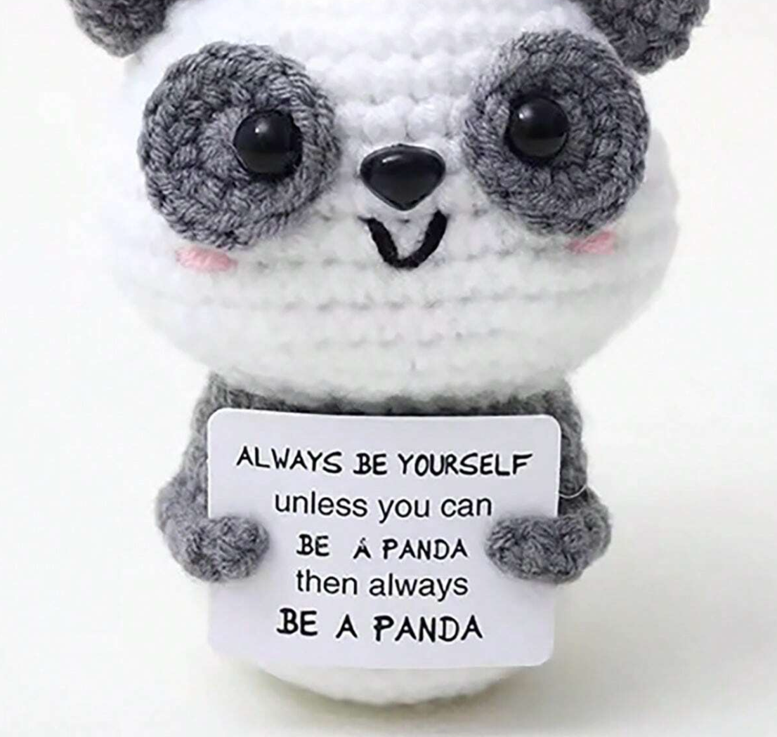 Handmade Crochet Emotional Positive Panda