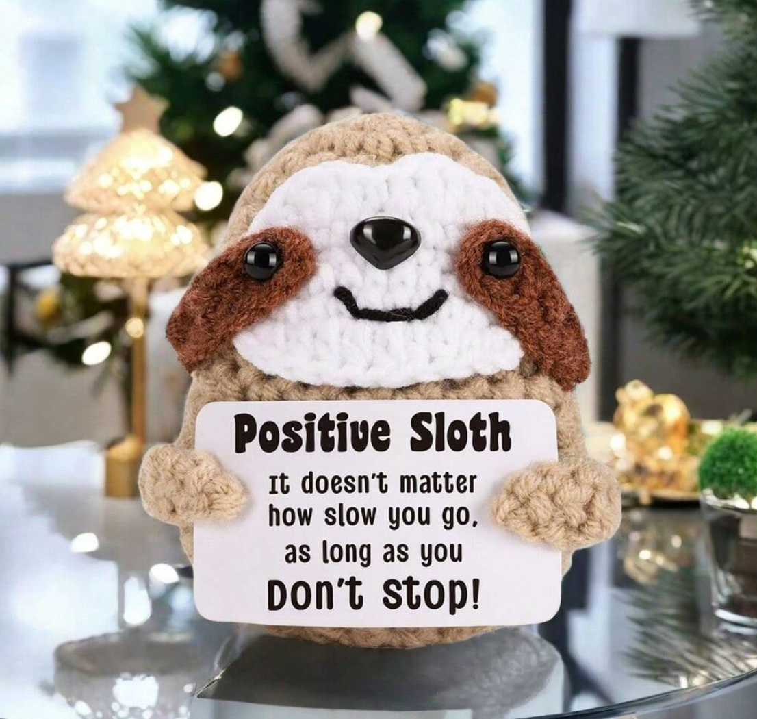 Handmade Crochet Emotional Positive Sloth