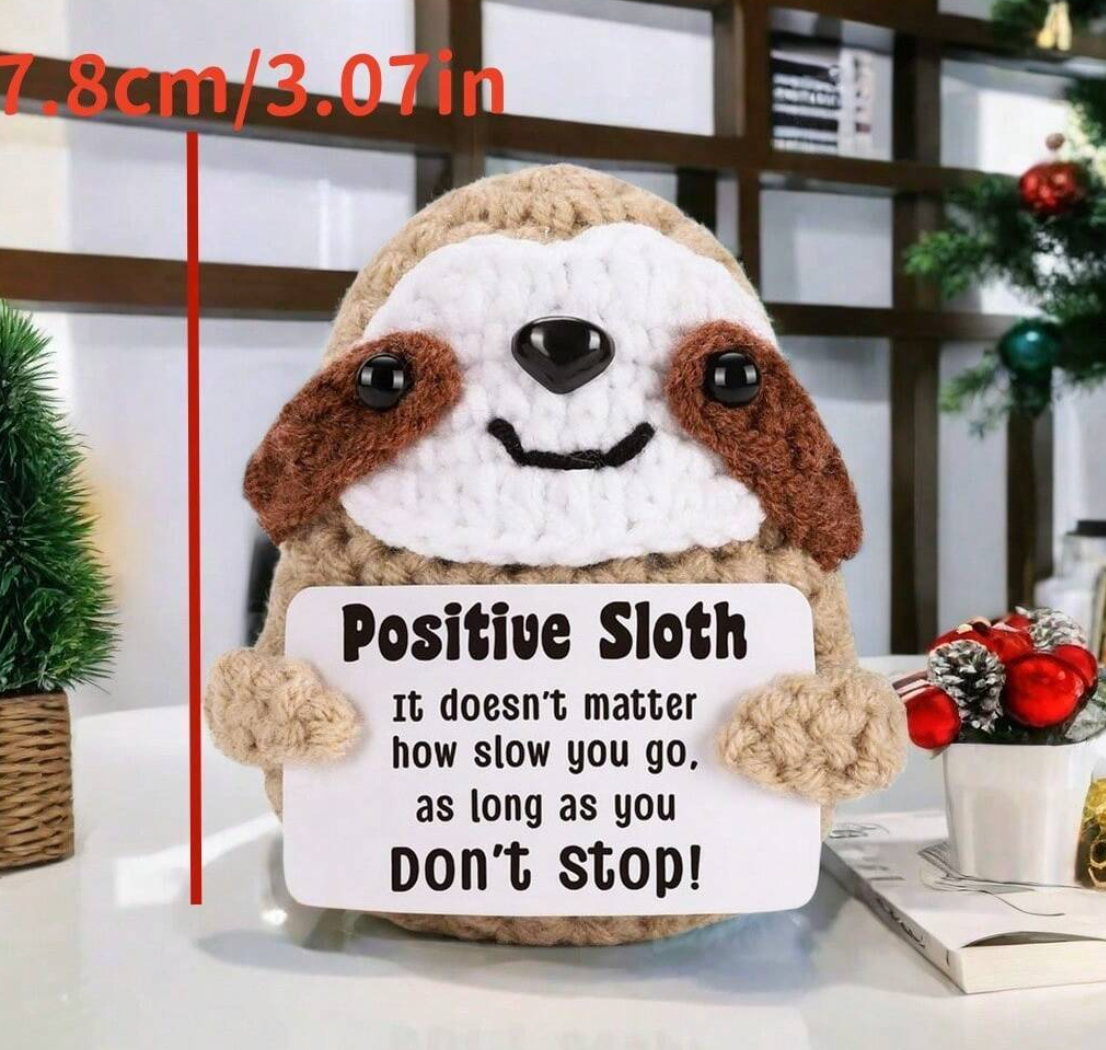 Handmade Crochet Emotional Positive Sloth