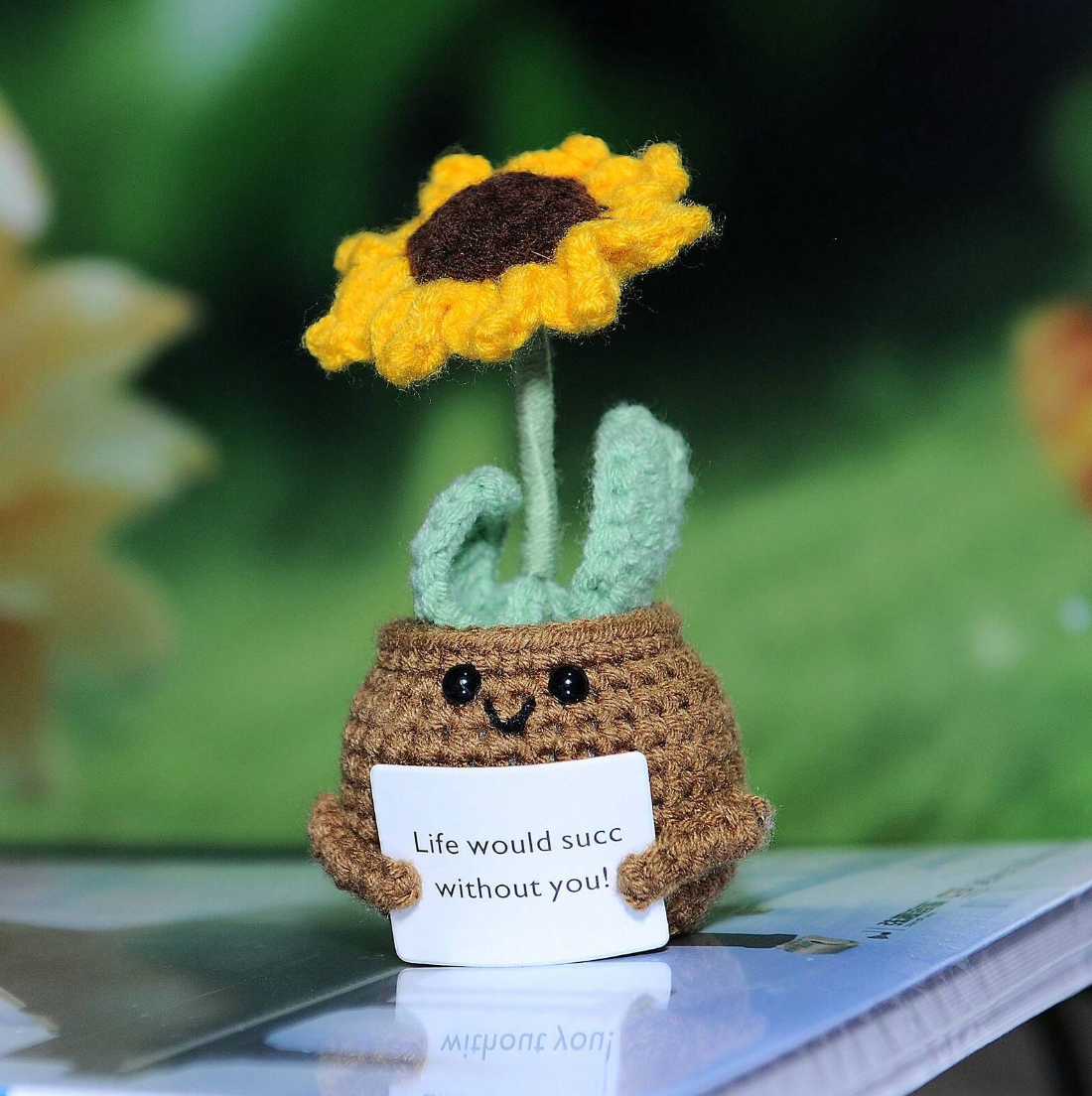 Handmade Positive Sunflower Life would succ without you Joy Gift London