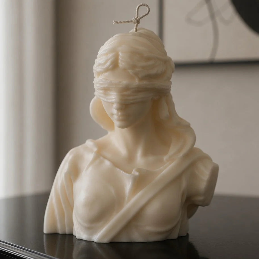 Themis - Large Blindfold Sculpture Candle