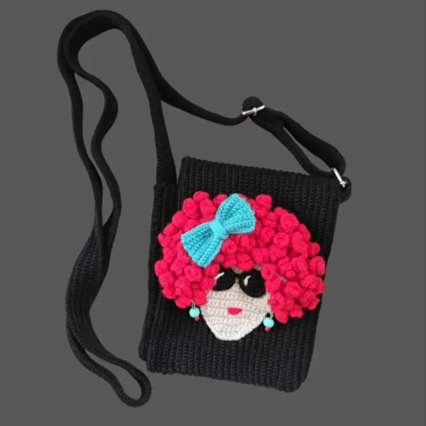 Crochet Cute Girl Patterned Handbag - Joy Gift London