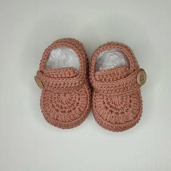 Crochet Baby Shoes Brick Color - Joy Gift London