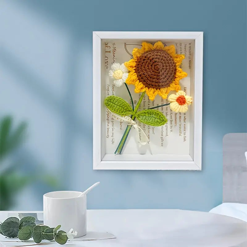 Crochet Sunflower Bouquet With Photo Frame