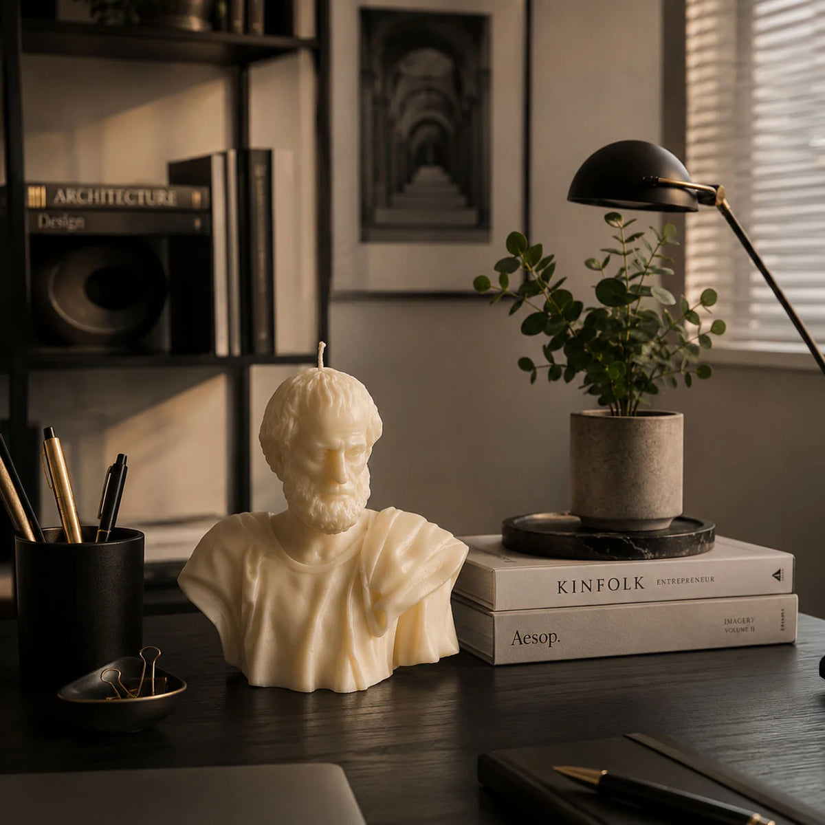 Aristotle Bust – Large Sculptural Candle Joy Gift London