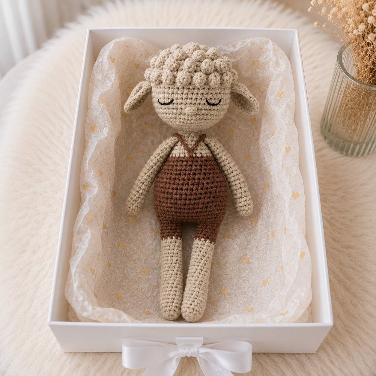 Handmade Crochet Sleeping Cute Sheep Toy