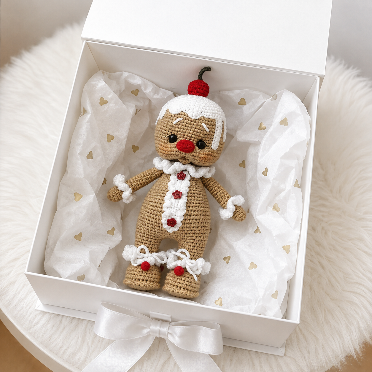 Handmade Crochet Cute Gingerbread Doll - Christmas Decoration & Gift