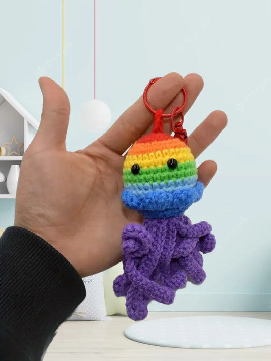 Crochet Colorful Octopus Keychain - Joy Gift London