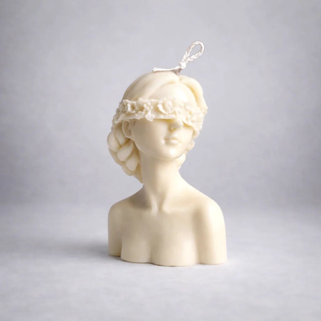 Blindfold Lady Sculpture Candle Joy Gift London