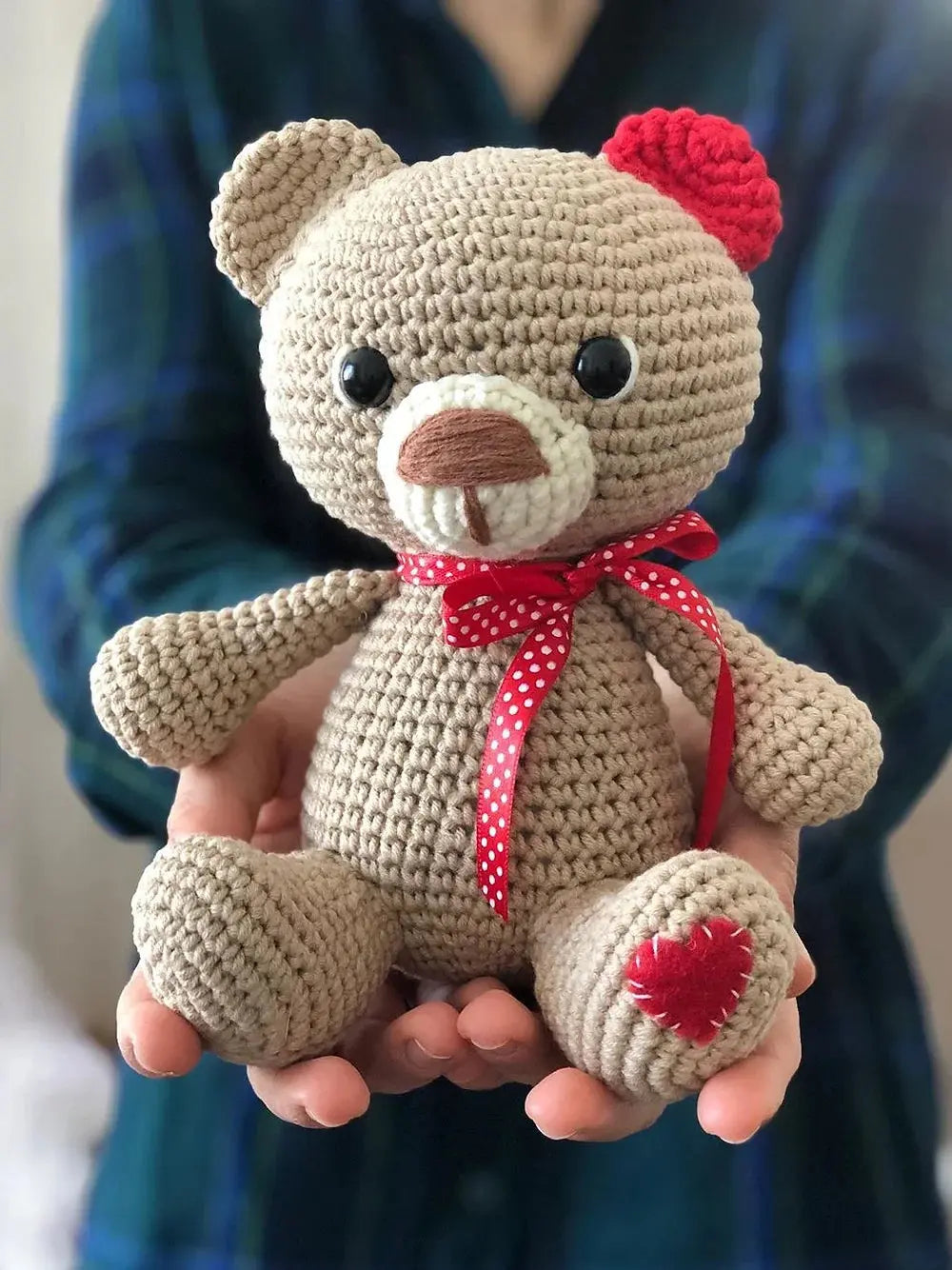 Crochet Teddy Bear Toy - 30cm Size - Joy Gift London