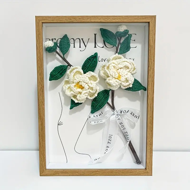 Crochet Camellia With Photo Frame