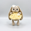 Handmade Crochet Long Ear Bunny Toy in Yellow Dress