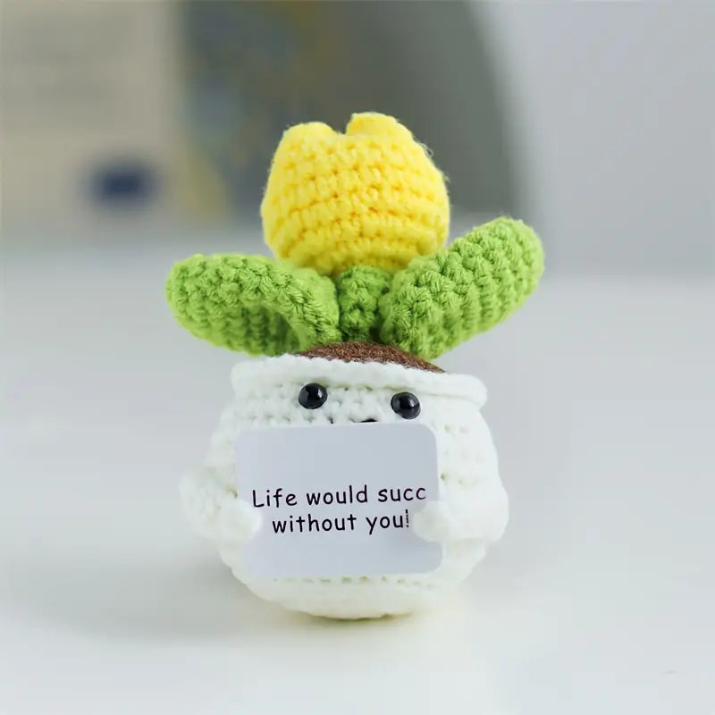 Crochet Positive Cactus, Succulent & Tulip Flower Pot