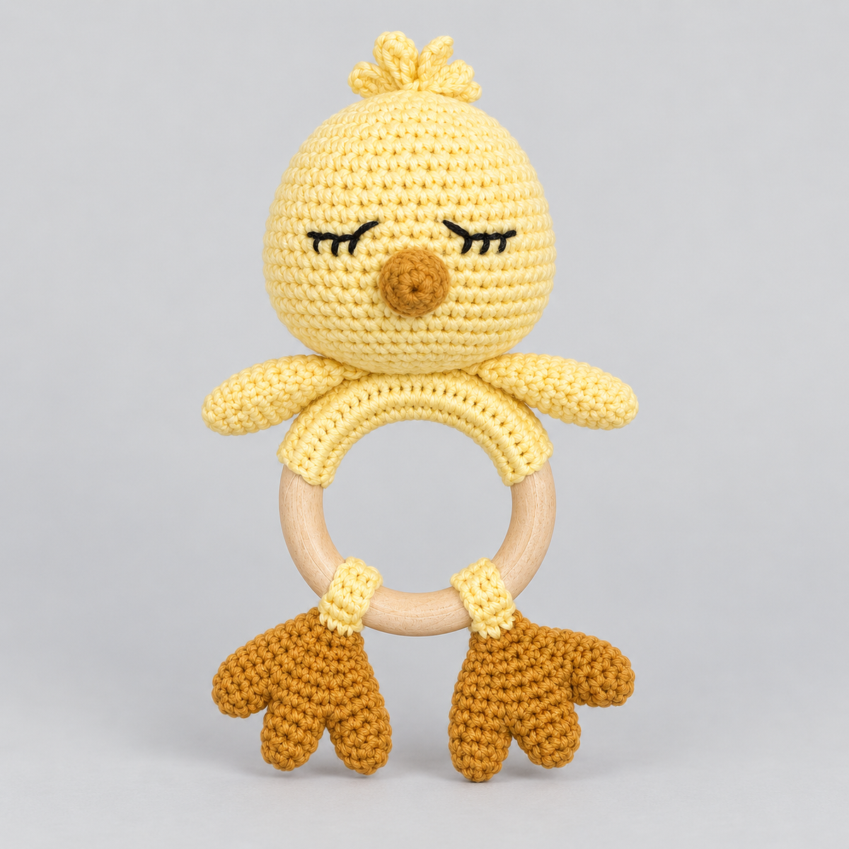 Crochet Cute Chick Rattle Toy with Bell 🐥 Joy Gift London