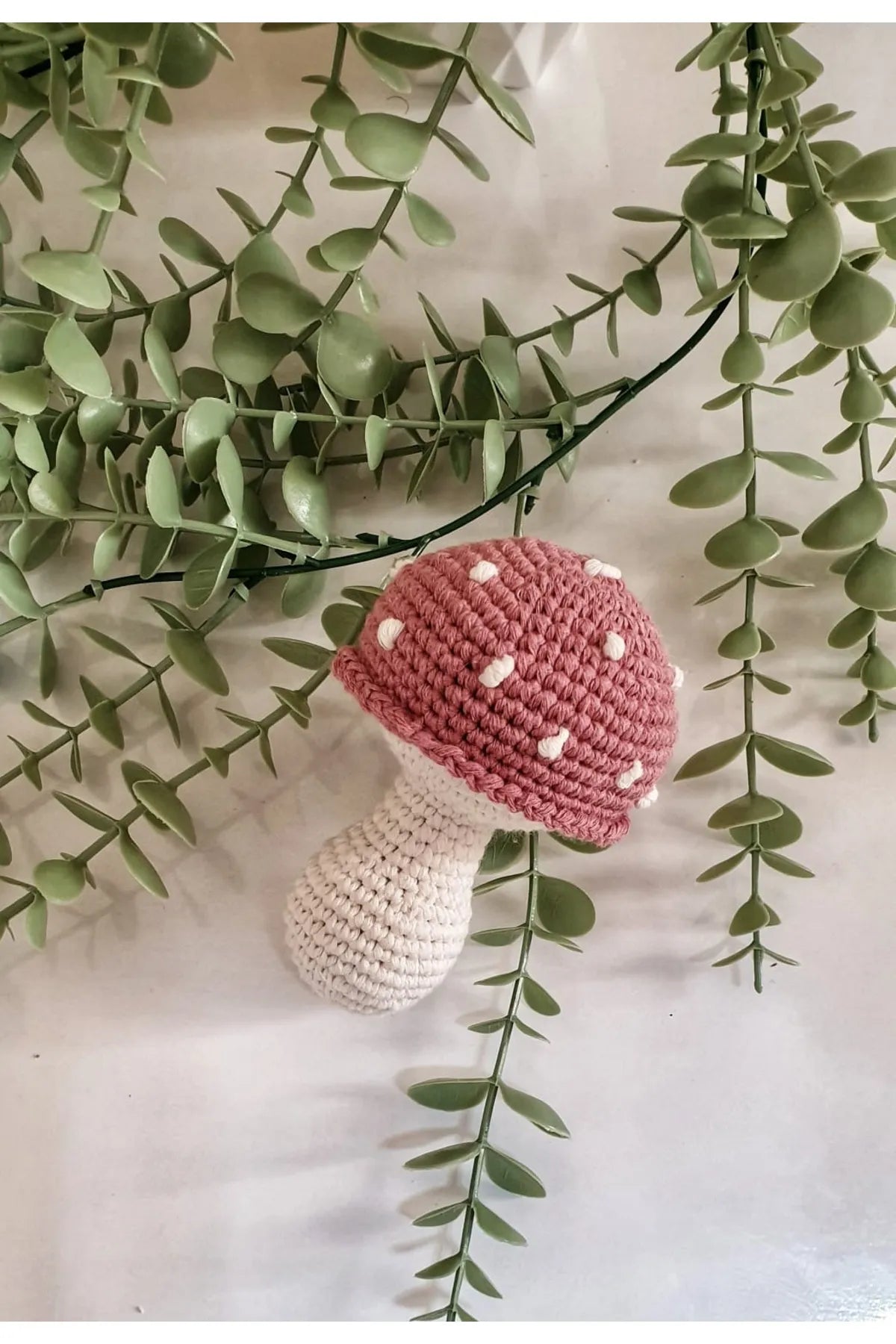 Crochet Mushroom Rattle Toy for Infants and Toddlers With Bell Sound - Joy Gift London